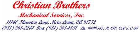 A red and blue logo for brothers services, inc.